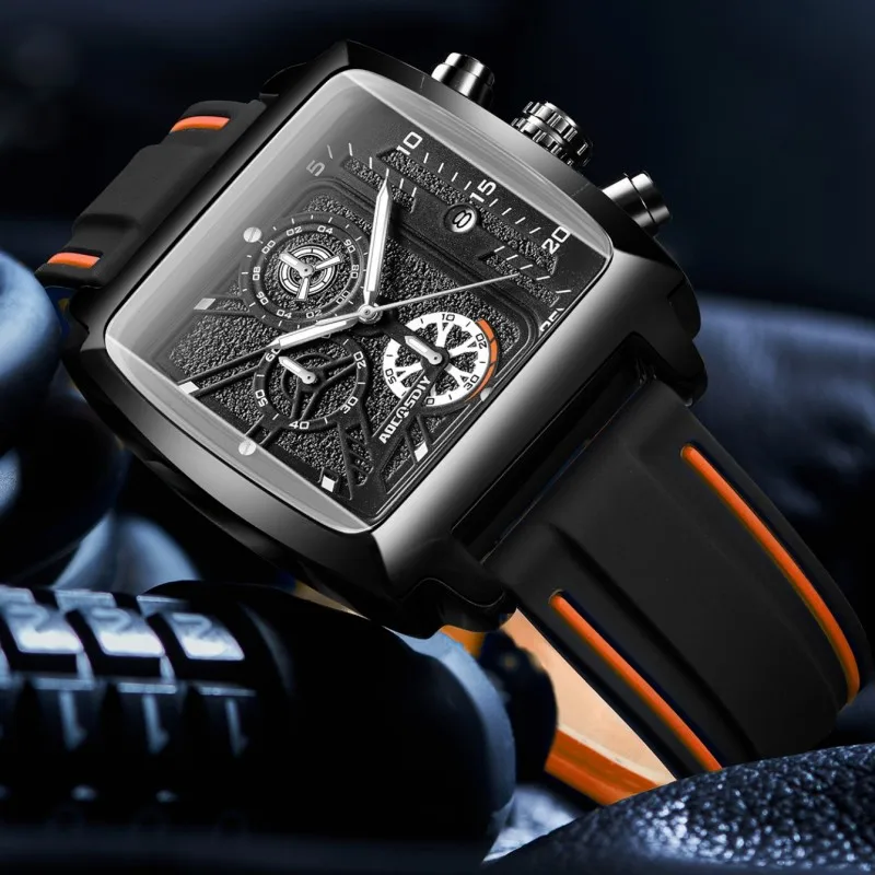 Fashion New Business Top Wristwatch Luxury Brand Men's Waterproof luminous Multifunctional Calendar sports timing watch For Man