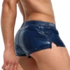 Mens Swim Shorts Slim Fit Glossy Swimming Trunks Bottoms Low Rise Sides Slit Shorts Vacation Beach Pool Party Nightclub Costumes 4