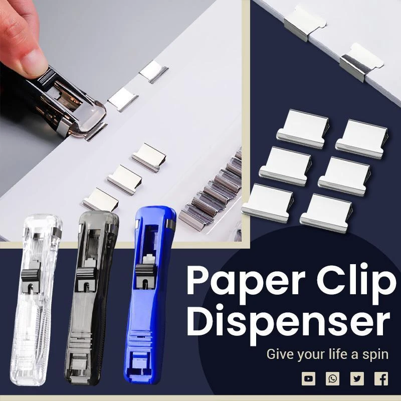 Metal Clip Push Clipper Latest Stapler Paper Fixing Organizing Stapler Reusable Portable Push Clamp Not Damage Paper metal tool chest