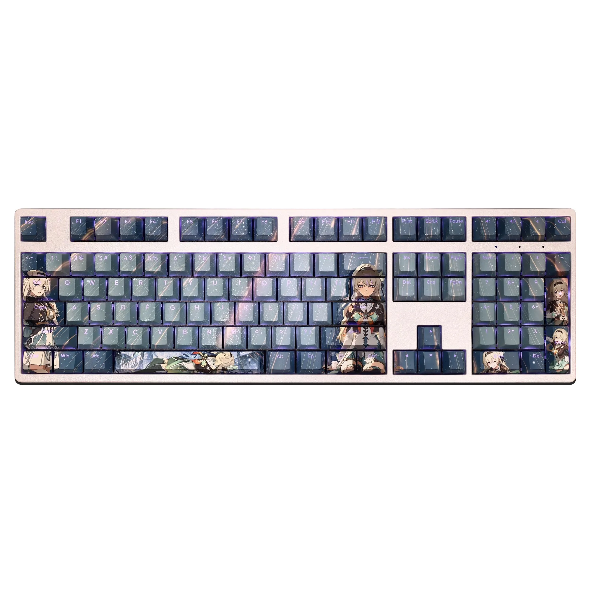 Keycaps dos Desenhos Animados para Teclado Keycaps Anime Keycaps para Ansi 61 87 104 108 Chaves Pbt Dye Subbed Star Rail Firefly Anime 108 Chaves - Imagem 4