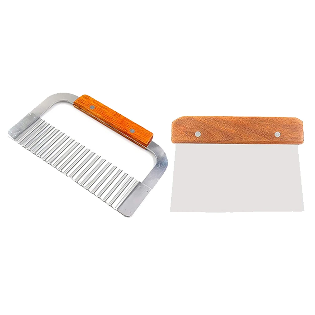 Soap Cutter 2 Pack Stainless Steel Wavy Straight Soap Loaf Cutter Candle Potato Vegetable Planer Blade Scraper Cutting Tool Set