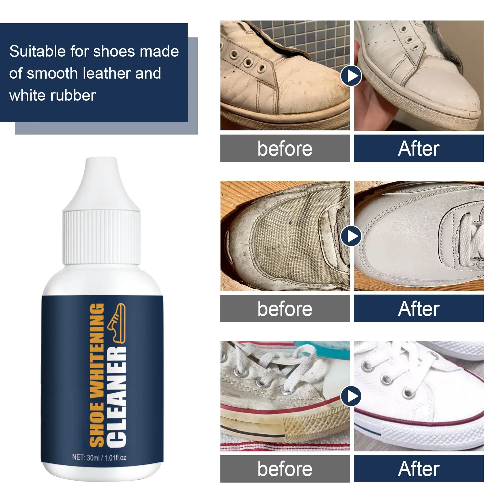 Shoe Whitening Cleanser Deep Cleaning Brightening Remove Yellow Stains Maintenance of Sports Shoe Edge Decontamination Cleaner 5