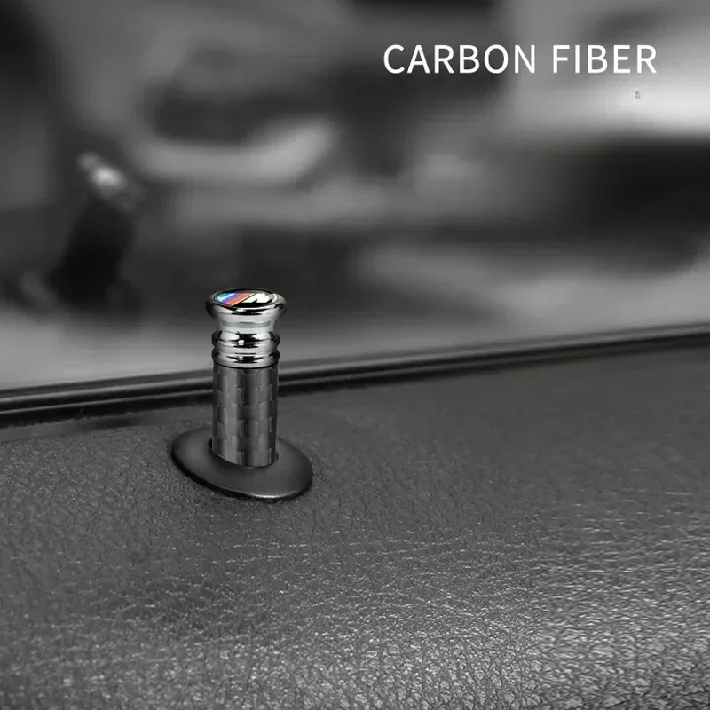 4-Pack Car Door Lock Knobs - Carbon Fiber Skull Design, Universal Fit For Most Vehicles