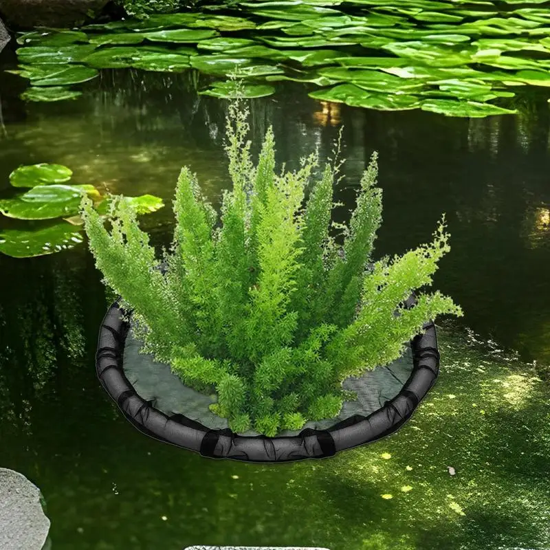 Circular Floating Plant Breathable Floating Island Pond Plant Mesh Protector Sunscreen Porous Breathable Plant Protection Net