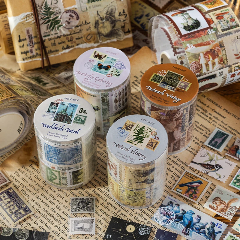 Decorative stickers 55mmx2m vintage stamp tape style 1 roll for diary album scrapbooking