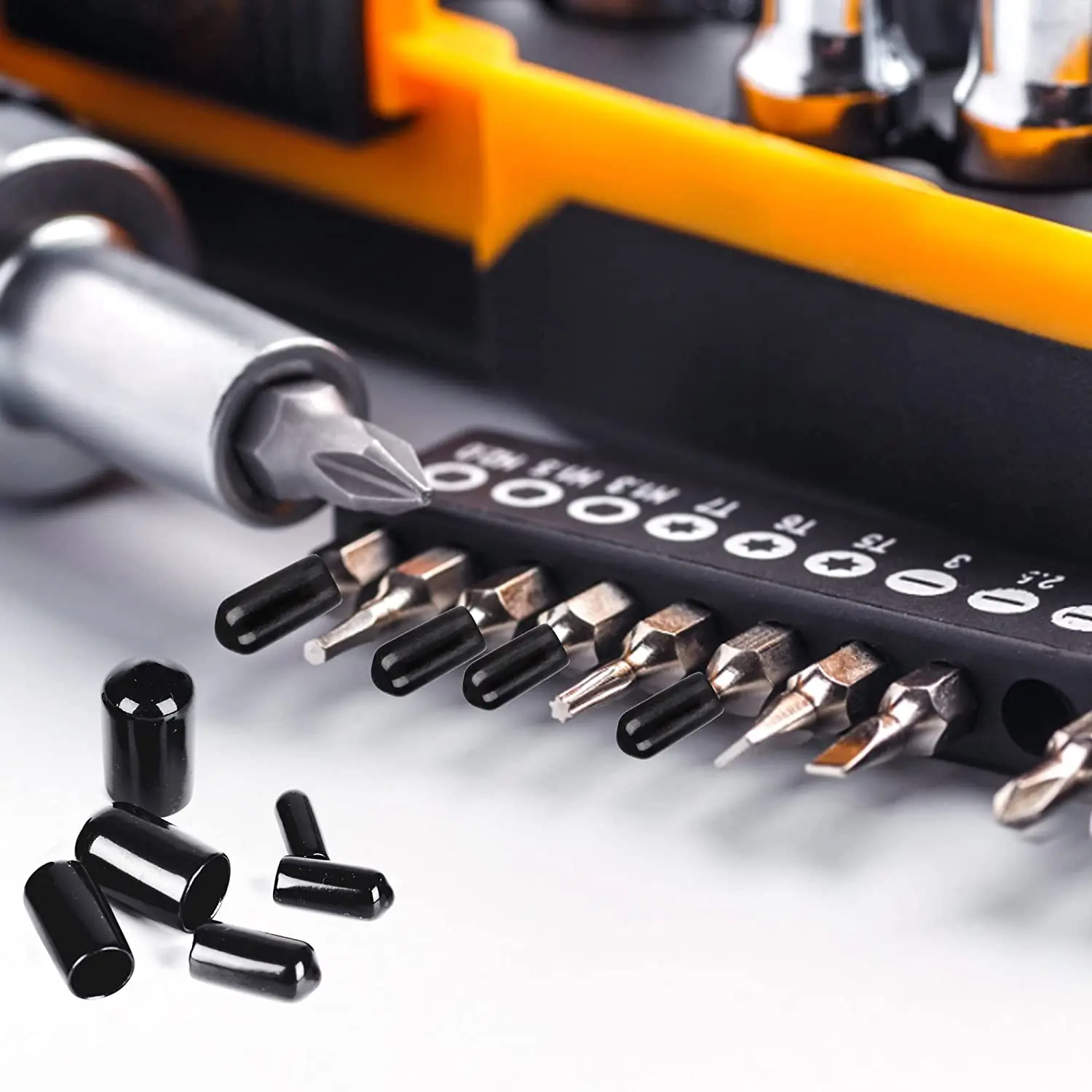 5/10/25/50PCS  Round Rubber End Caps 3-25mm Black Vinyl Cover Screw Thread Protectors Assortment Kit
