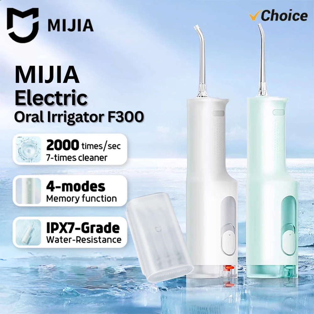 New MIJIA Portable Oral Irrigator F300 Dental Water Jet Water Flosser Teeth Whitening Bucal Tooth Cleaner Waterpulse MEO703