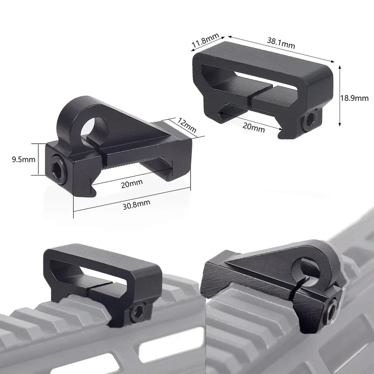 Tactical Quick Detach RSA GBB Buckle QD Sling Steel Mount Base Adapter Fit 20mm Rail Hunting Tool Buckle Clip Accessories AR15