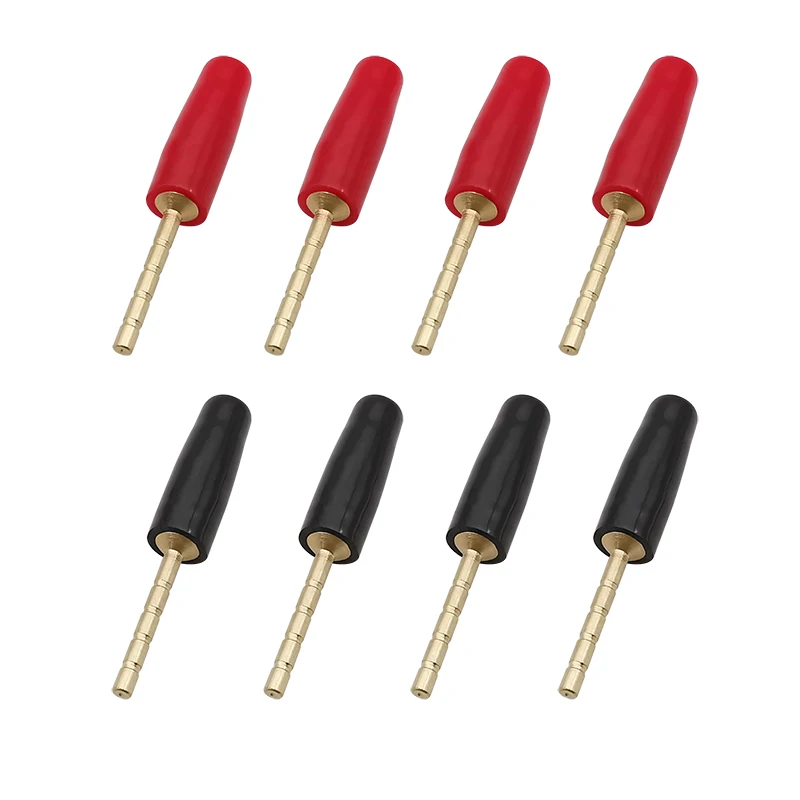 8Pcs Kupfer Gold-Überzogene 2mm Pin Banana Stecker Adapter Gerade Pin Banana Terminals Lautsprecher Stecker Verdrahtung Stecker