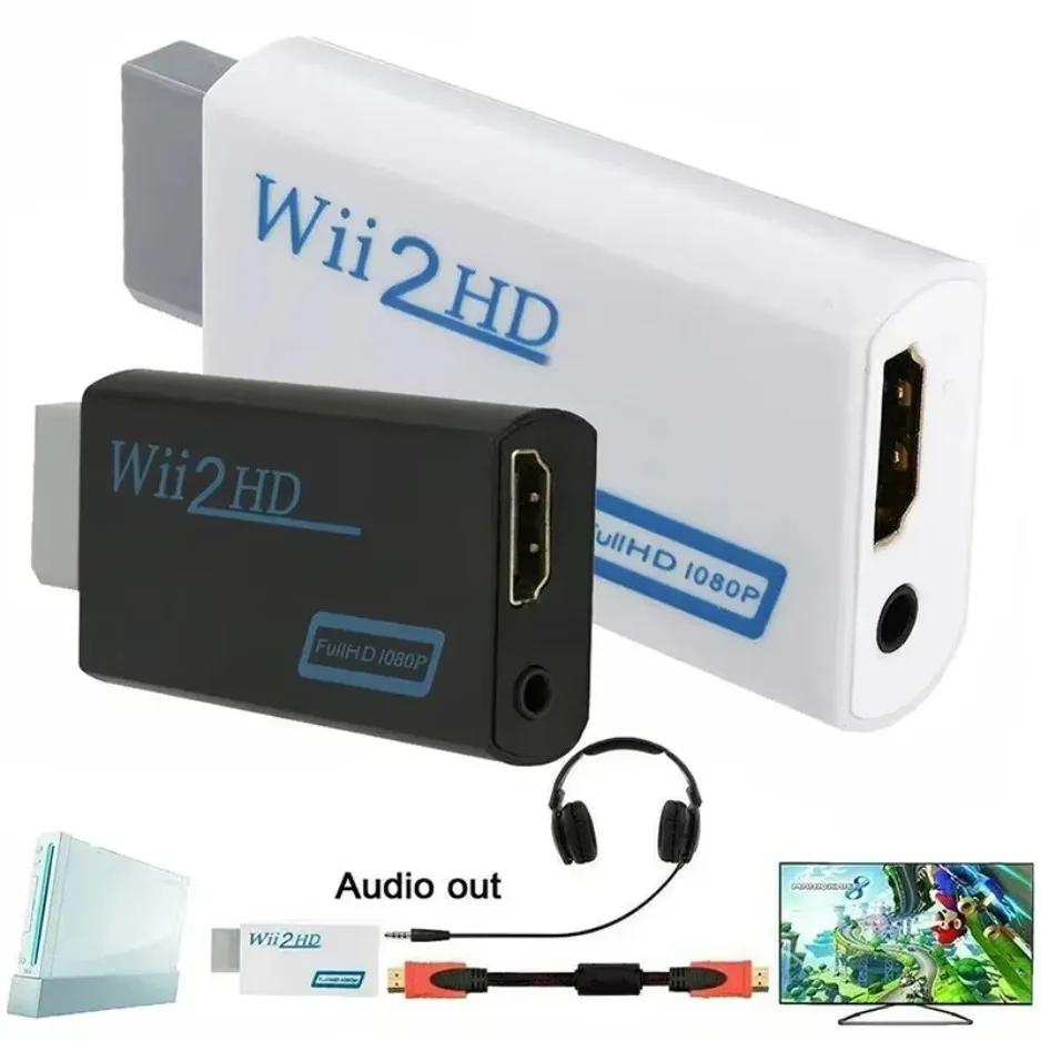XIKCU Support Full HD Wii To HDMI-compatible Adapter Converter 3.5mm Audio For PC HDTV Monitor 720P Wii2HDMI Adapter Converter Best Sellers In Consumer Electronics