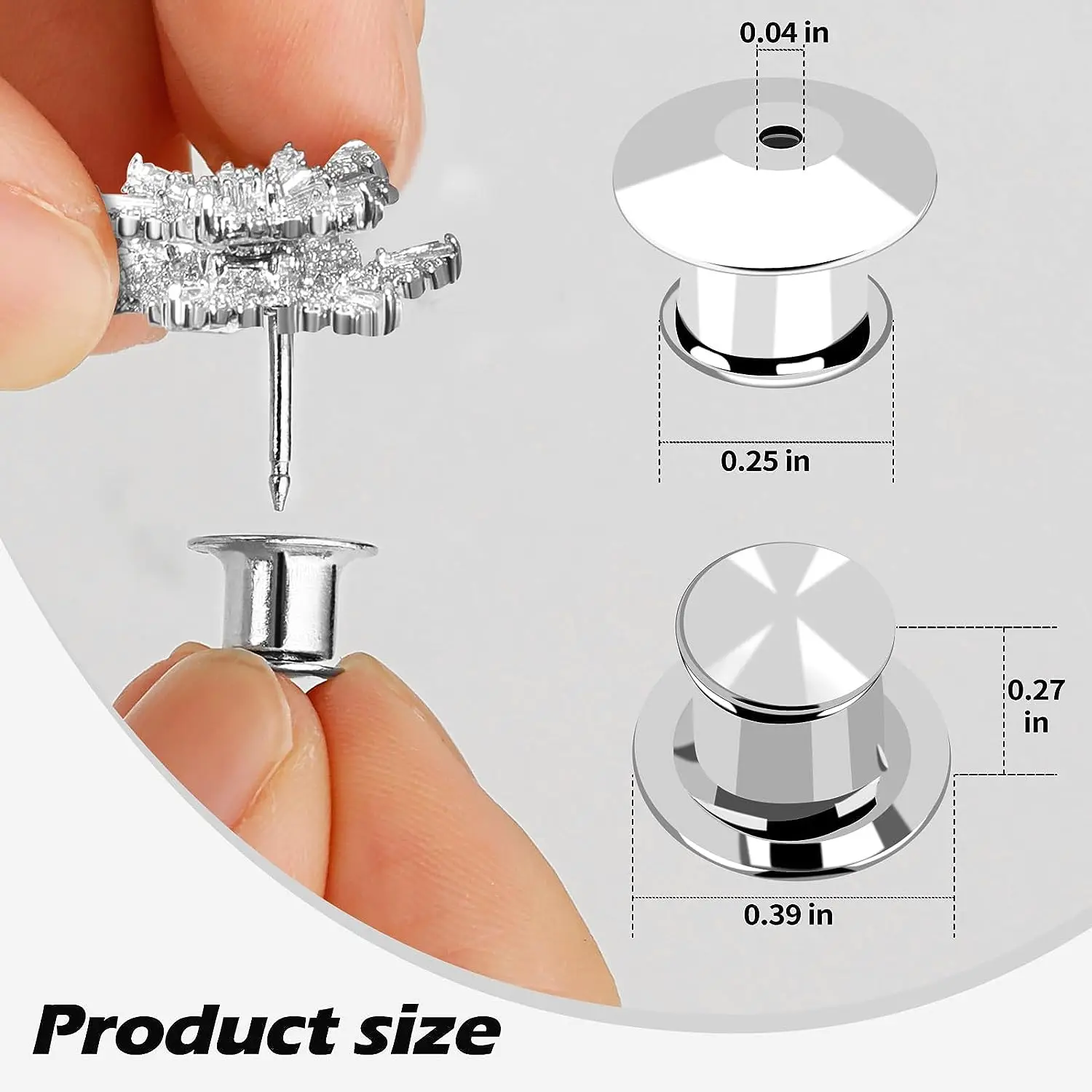 Pin Backs 30/50 Pieces Pin Backs Locking Pin Backs for Enamel Pins Metal Backs Locking Keepers Clasp with Storage Case