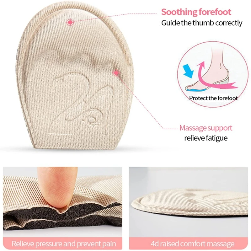 Half Insoles for Shoes Inserts Forefoot Pad Non-slip Sole Toe Plug Cushion Reduce Shoe Size Filler High Heels Pain Relief Pads