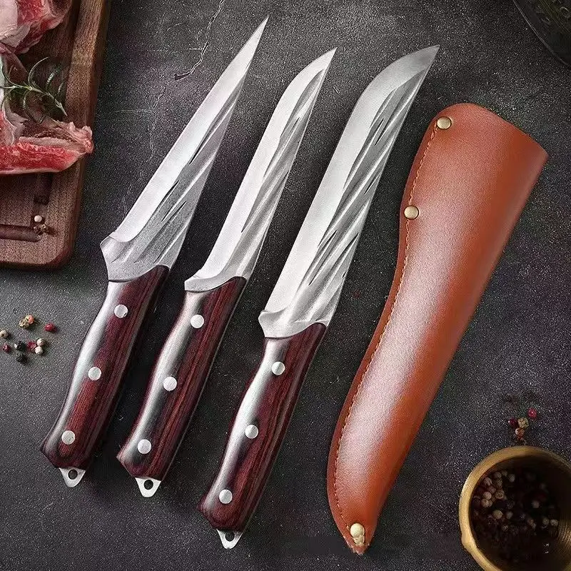 

Liang Da Forged Boning Knife Pig Beef Sheep Cutting Carving Fishing Hunting Knife Purple Color Wood Sharp Barbecue Sushi Knife