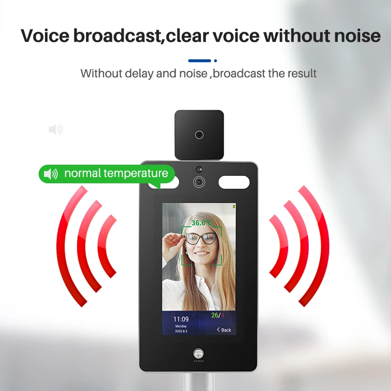 

8-дюймовая машина для измерения температуры лица с системой посещаемости для турникета/барьера