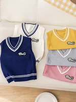 Autumn Winter Baby Knit Sweater Vest Kids Boys Pullover V-Neck Sweater Toddler Girl Casual Outerwear New Style 2