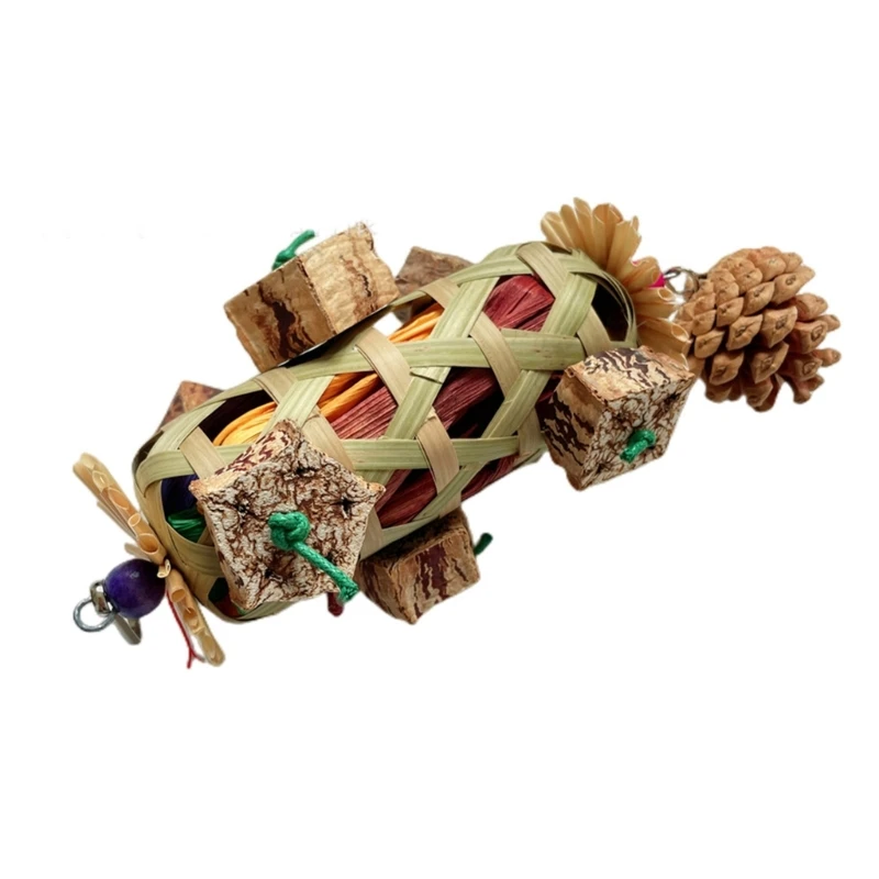 Pet Bird Chew Toy Natural Cornhusk Pinecone for Cockatiel Conure Cockatoos Teeth Grinding Toy for Cage Bird parrot toy bird toy