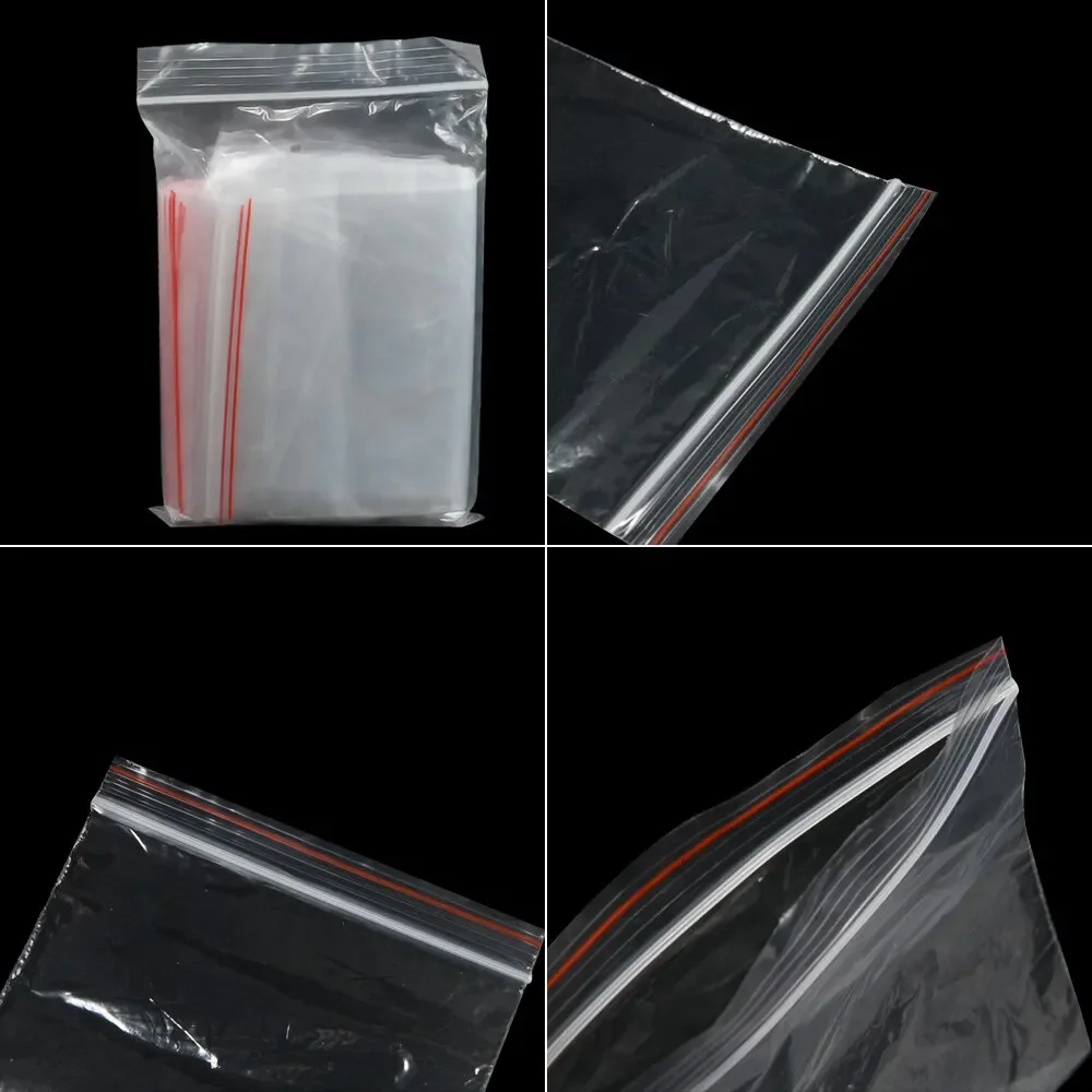 Bolsas selladas gruesas con cremallera, bolsa de almacenamiento de plástico  transparente para joyería pequeña, embalaje de alimentos, reutilizable, 100  piezas - AliExpress