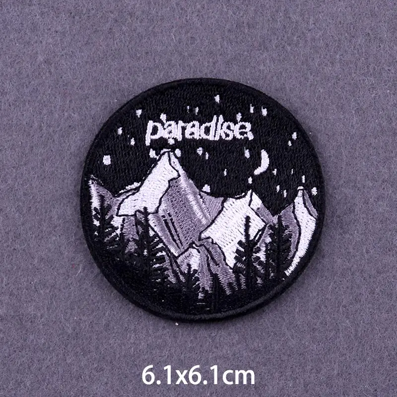 Diansour Eisen auf Patches für Kleidung thermoadhäsive Patches Abenteuer Landschaft Tier Stickerei Patch auf Kleidung DIY – Detail 15