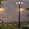 Aluminum Outdoor Post Lights Hardwired Street Lamps 3 Heads Pole Lighting Brown Color for Garden Patio Backyard Walkway Driveway 4