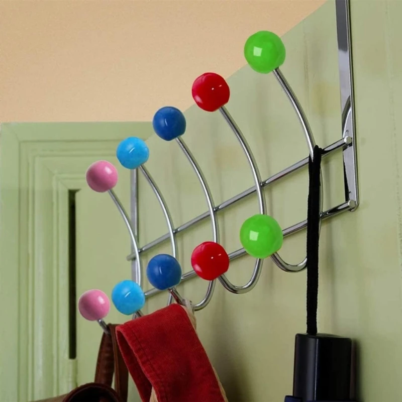 Multicolors Over Door Hanger Clothes Hanging Heavy Duty Over Door Hooks Bedrooms Bathroom 10 Hooks Hanger Coat storage hook door hook