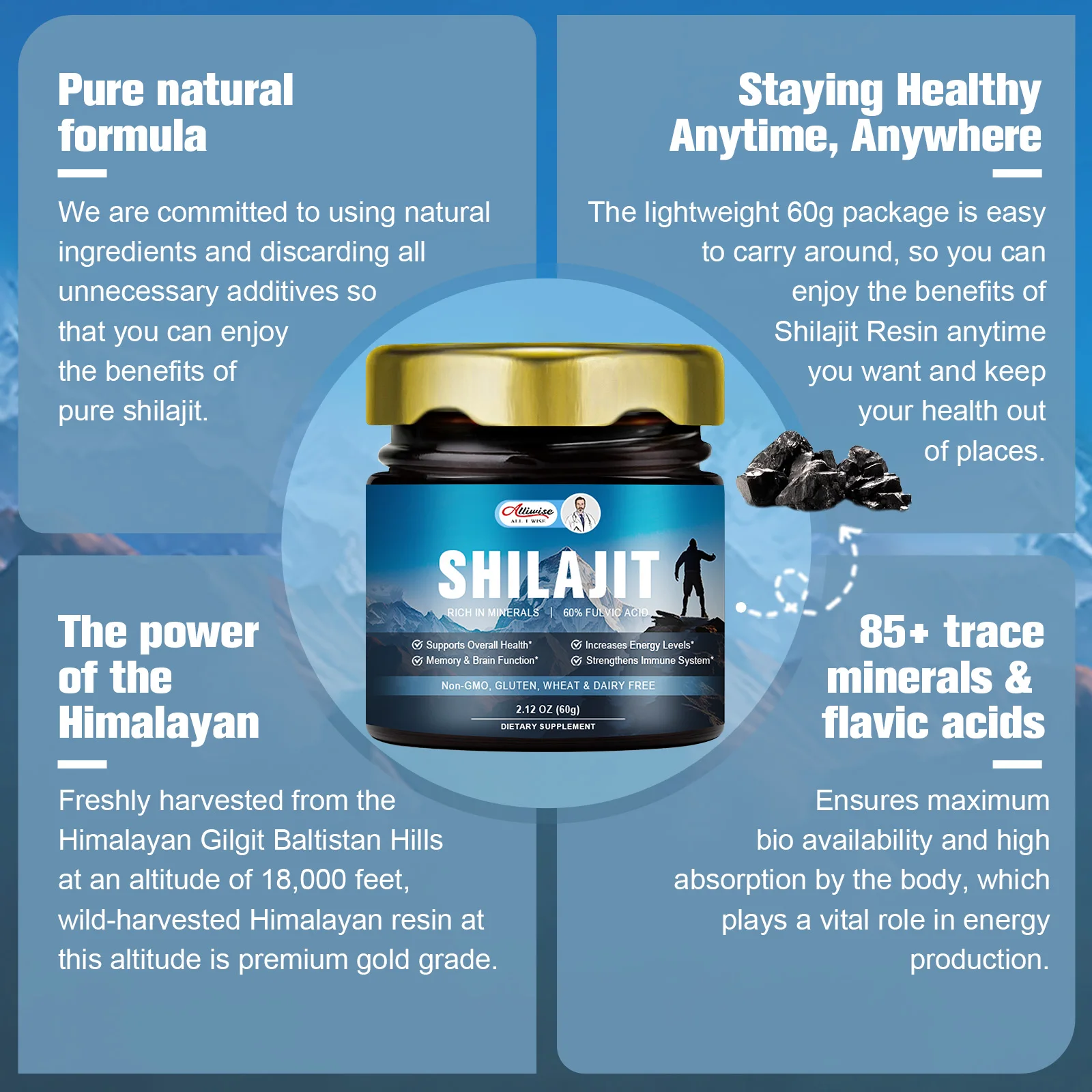 Alliwise ORGANIC 600Mg Minerals For Male Hormone Balance
