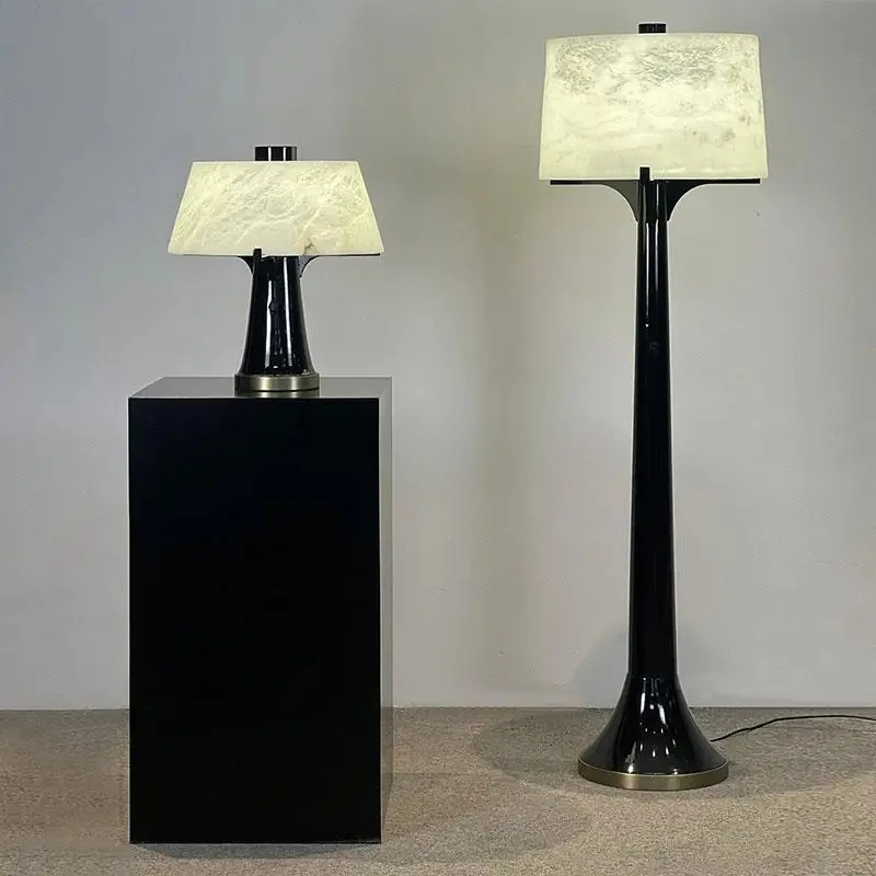 Designer Spanish natural marble floor lamp living room hotel model room bedroom study