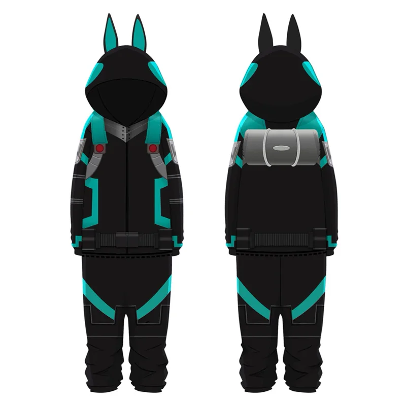 

My Hero Academy Izuku Midoriya Cosplay Costume Sleepwear Boys Hoodie Pants Pajamas Jumpsuit Outfit Halloween Suit for Boys Girl