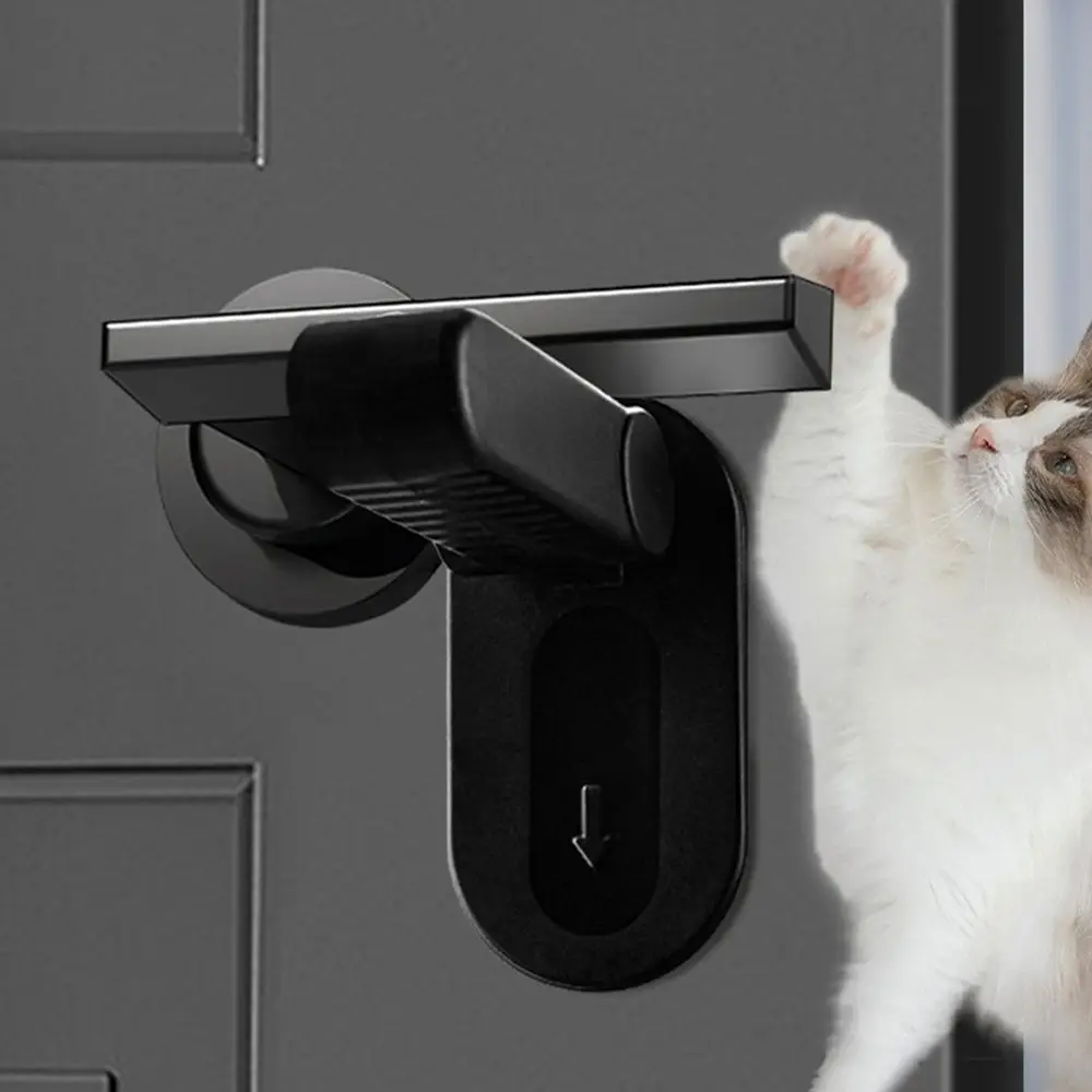 Door Child Locks Child Safety Door Handle ABS Safety Protection Buckle Self Adhesive Pet Room Door Handle Lock Easy Installation Stop