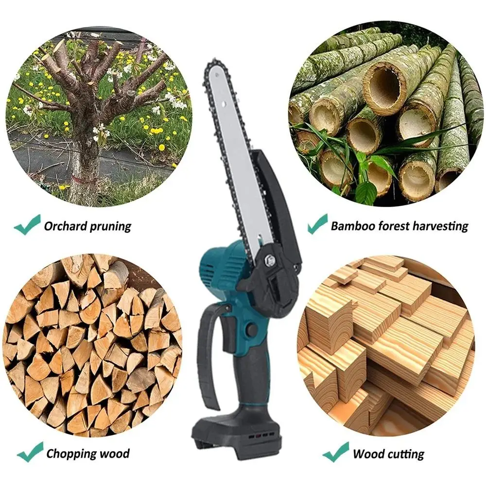 Drillpro 1/4''P 8 Inch Chainsaw Guide Bar And Saw Chain Set 45 Drive Link Brushless Electric Saw Wood Cutter Chain Power Tool 3