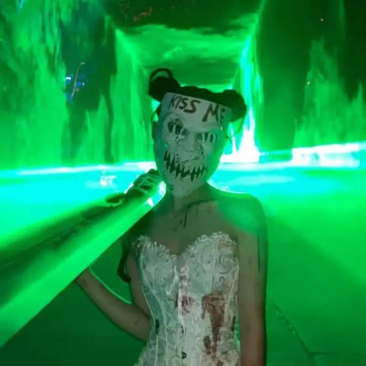 LED Neon Kiss Me Masks for Halloween Party, Costume Props