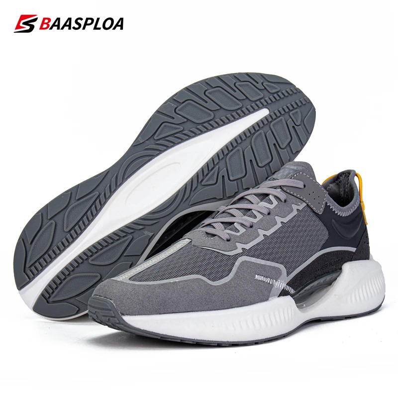 Baasploa Men Professional Running Shoes Breathable Sneakers Antiskid Mesh Sport Tennis Lightweight Male Walking Shoes 2023 New