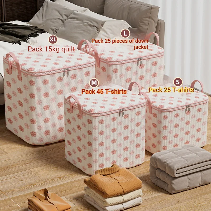 Foldable Storage Bag Clothes Storage Bag Wardrobe Dustproof Closet Organizer Organizer With Handle Quilt Blanket Pillow Storage 6