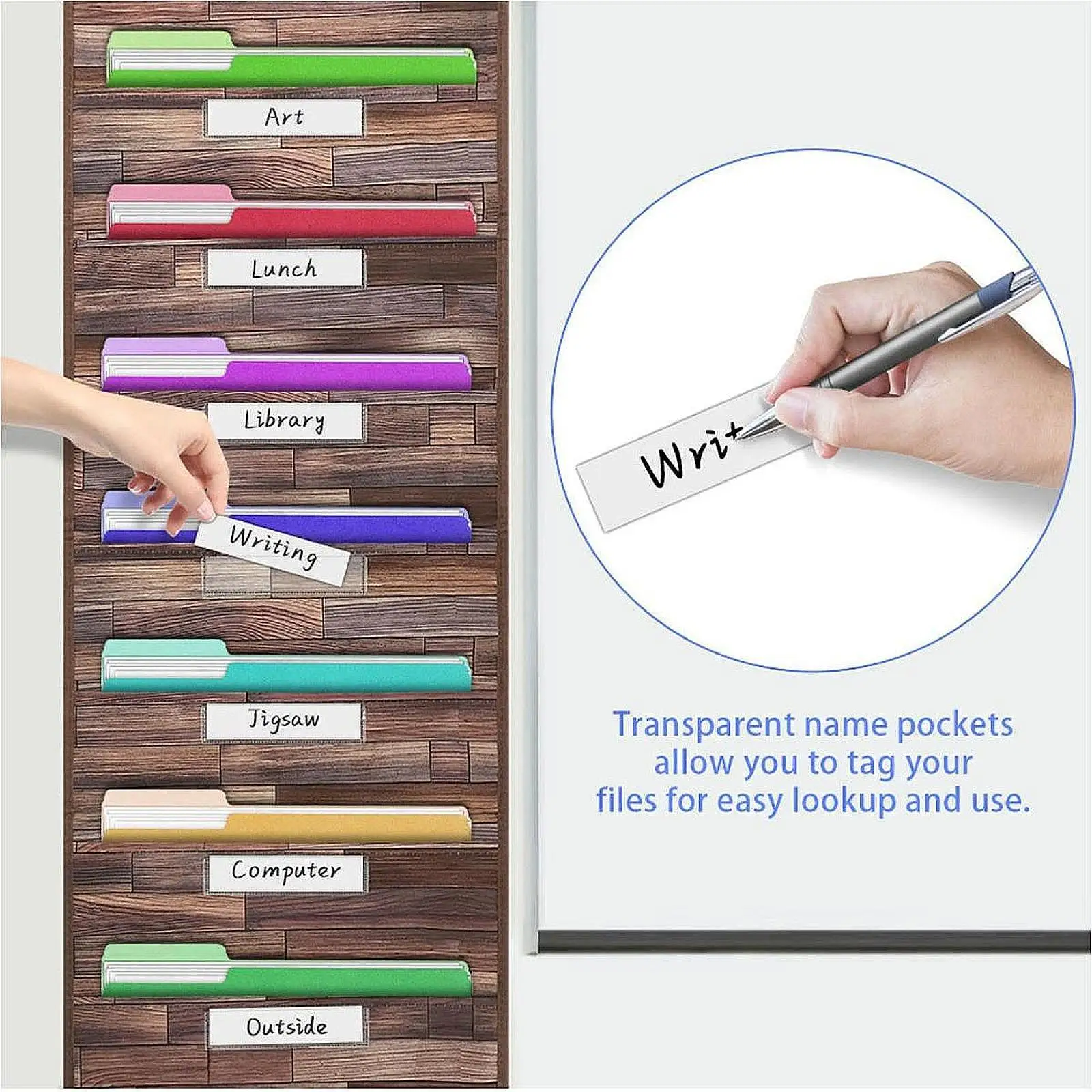 문 주최자 위에 스토리지 포켓 차트 홈 옷장 학교를위한 휴대용 10 포켓 교수형 파일 주최자 메일 주최자