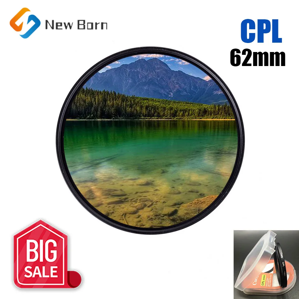 62 62Mm Impermeabile Polarizzatore Circolare Cpl Obiettivo Della Fotocamera Filtro Per Canon Eos Nikon Sony Olympus Fuji X-E2 X-E1 X-Pro12 X-M1 Dslr