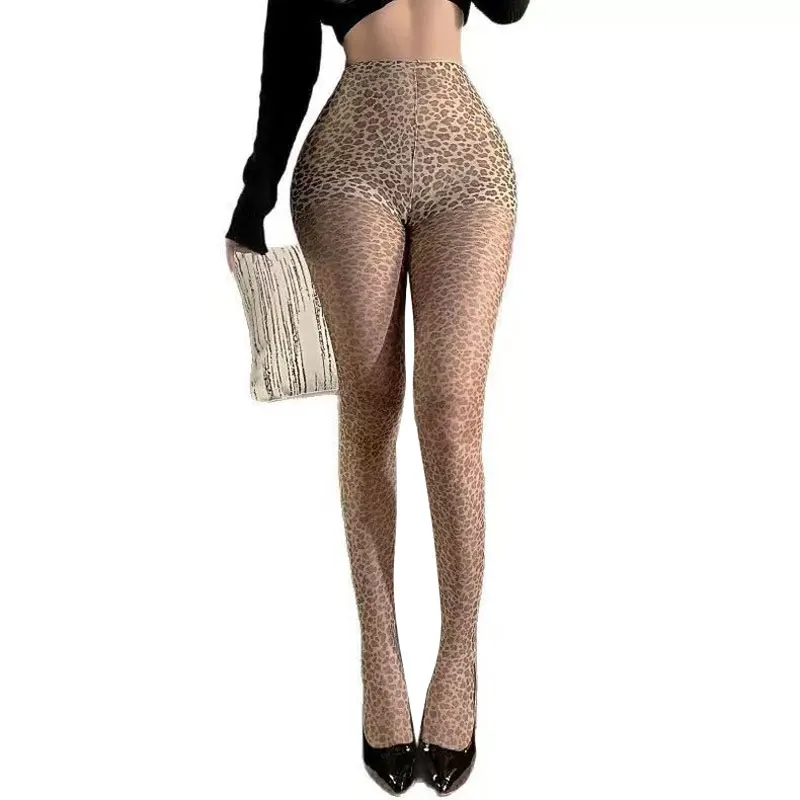 Leopardenmuster Strumpfhose Damen Sexy Strümpfe Nylon Transparente Strümpfe – Detail 1