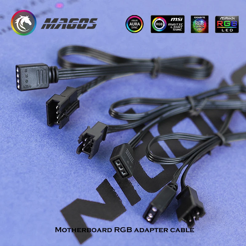 Phanteks Câble Adaptateur LED RVB à 3 Broches pour Cartes mères avec en-tête A-RVB, Noir
