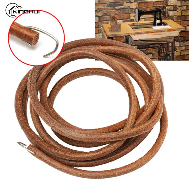 183cmx5mm Vintage Leather Belt Treadle Parts With Hook For Sewing Machine Pedal Home Household Sewing Machine Part Replacement