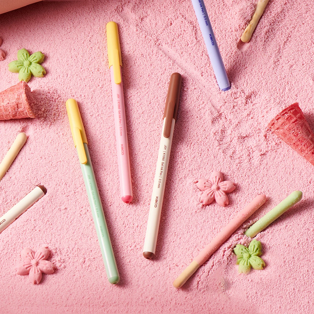 4 Pcs/Set Cookie Stick Style Gel Pen 0.5mm Black Ink Smooth Writing Quick-drying Gel Pens for School Student Office Stationery