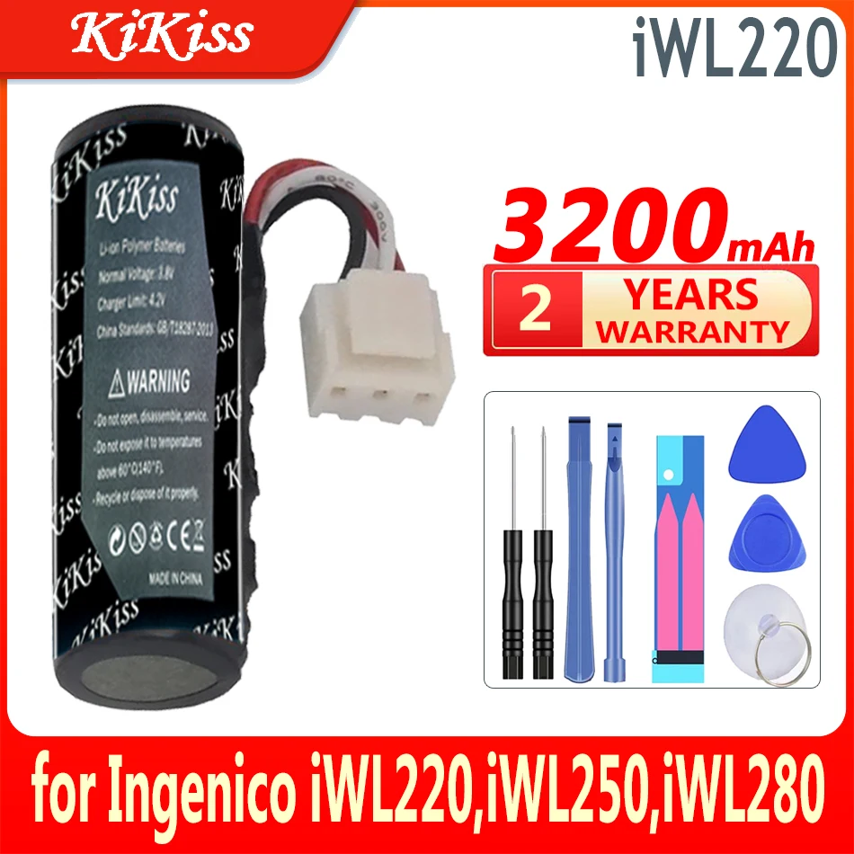 Batteria Kikiss Da 3200Mah Per Ingenico Iwl220 Iwl250 Iwl280 Iwe280 Iwl252 Iwl255 Iwl251 Per Newland Me31 Sp610 Sp60 Pos