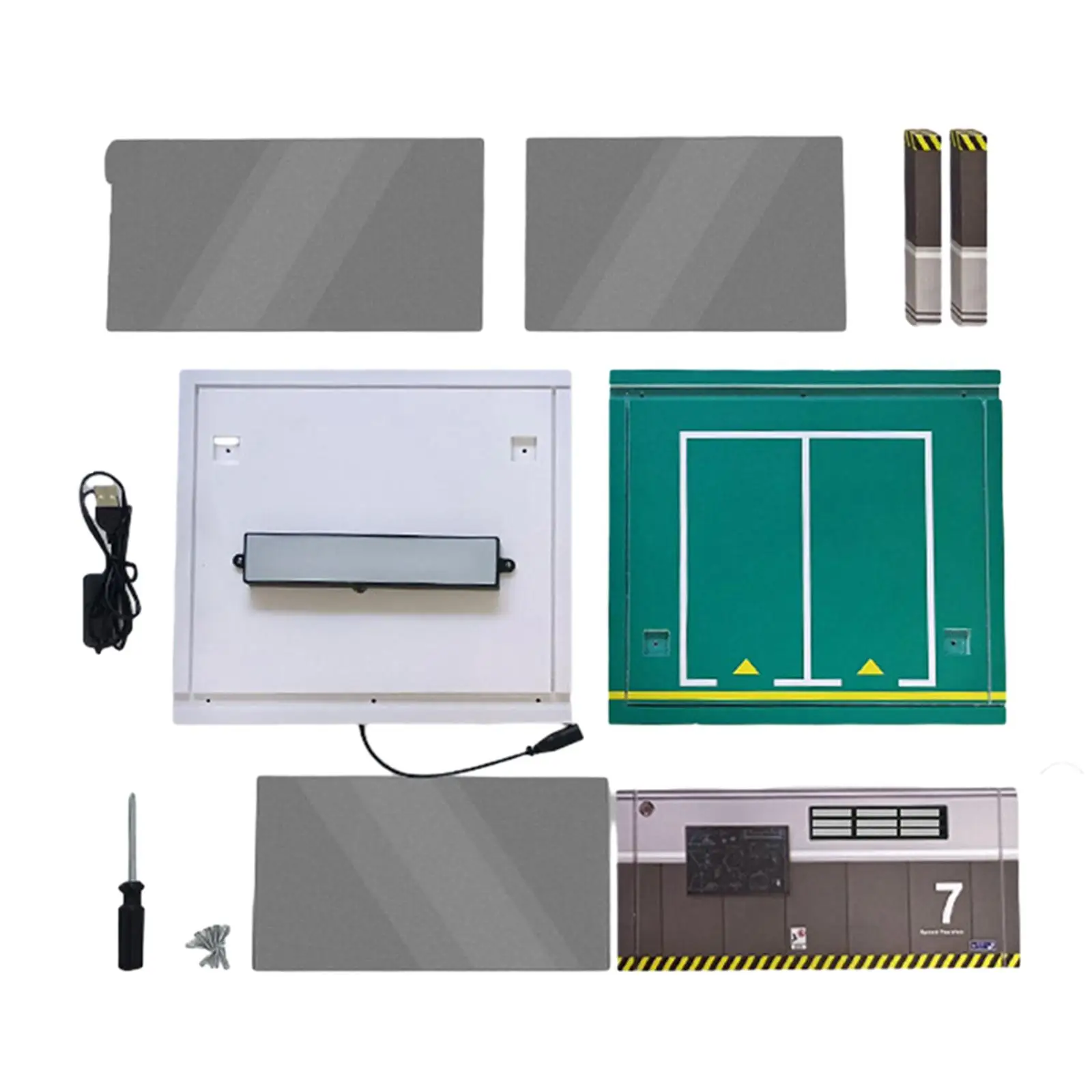 1:32 Scale LED Lighting Garage Model Layout Acrylic Display Case Mini Car Garage for Display Car Home Tabletop Office Decoration 4