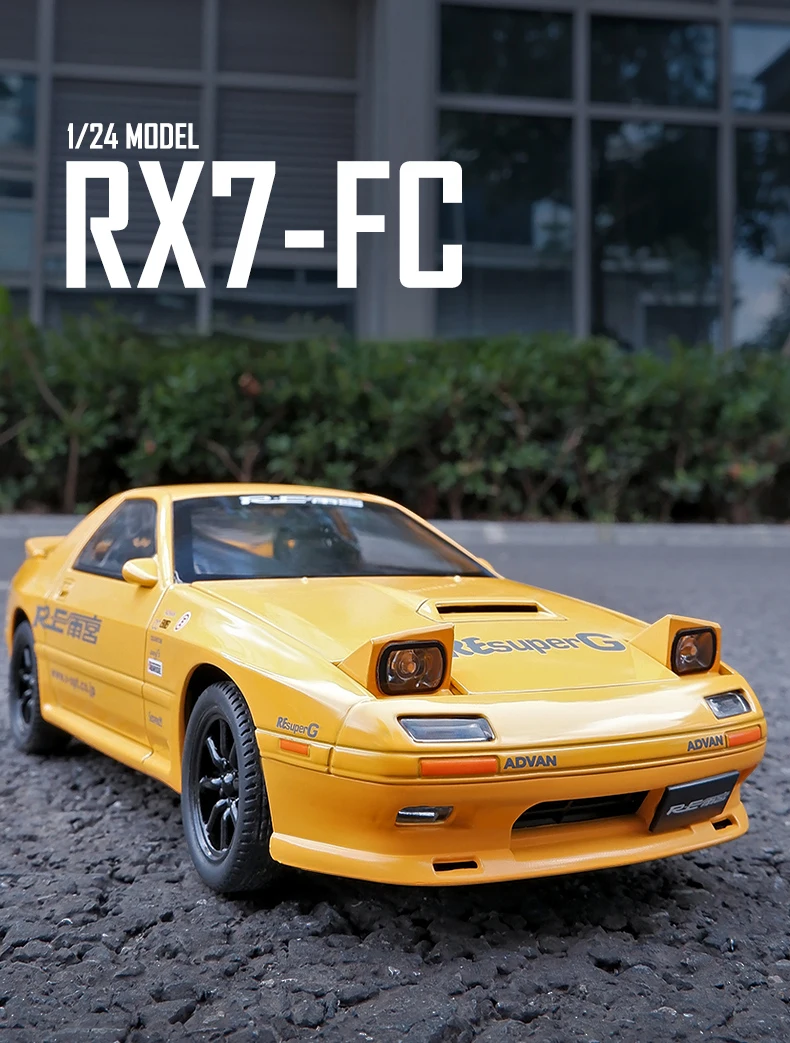 1:24 INITIAL D Mazda RX7 RX-7 Supercar Alloy Model Car Toy Diecast