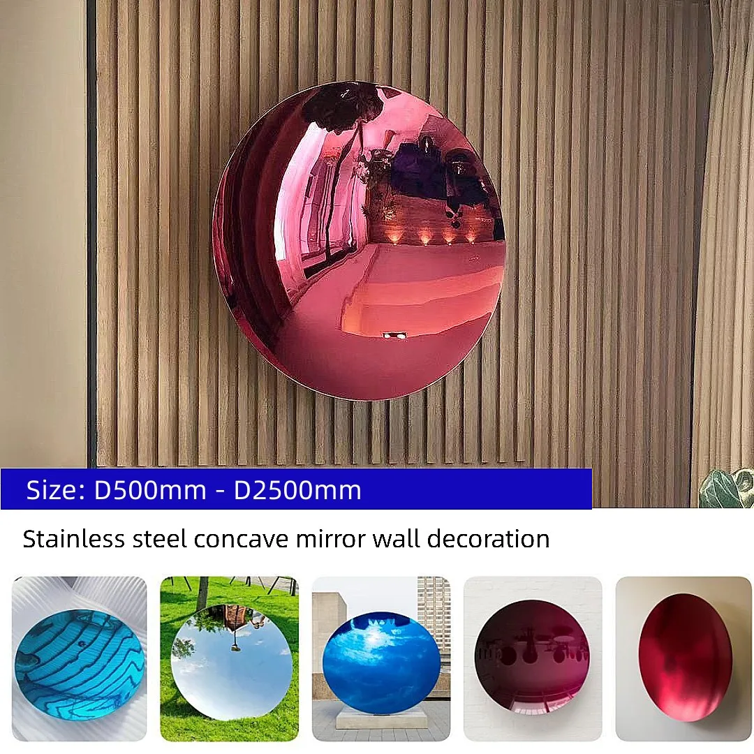 concave mirror sky mirror Stainless steel 30cm-160cm background wall pendant living room Bedroom villa wall decoration 3