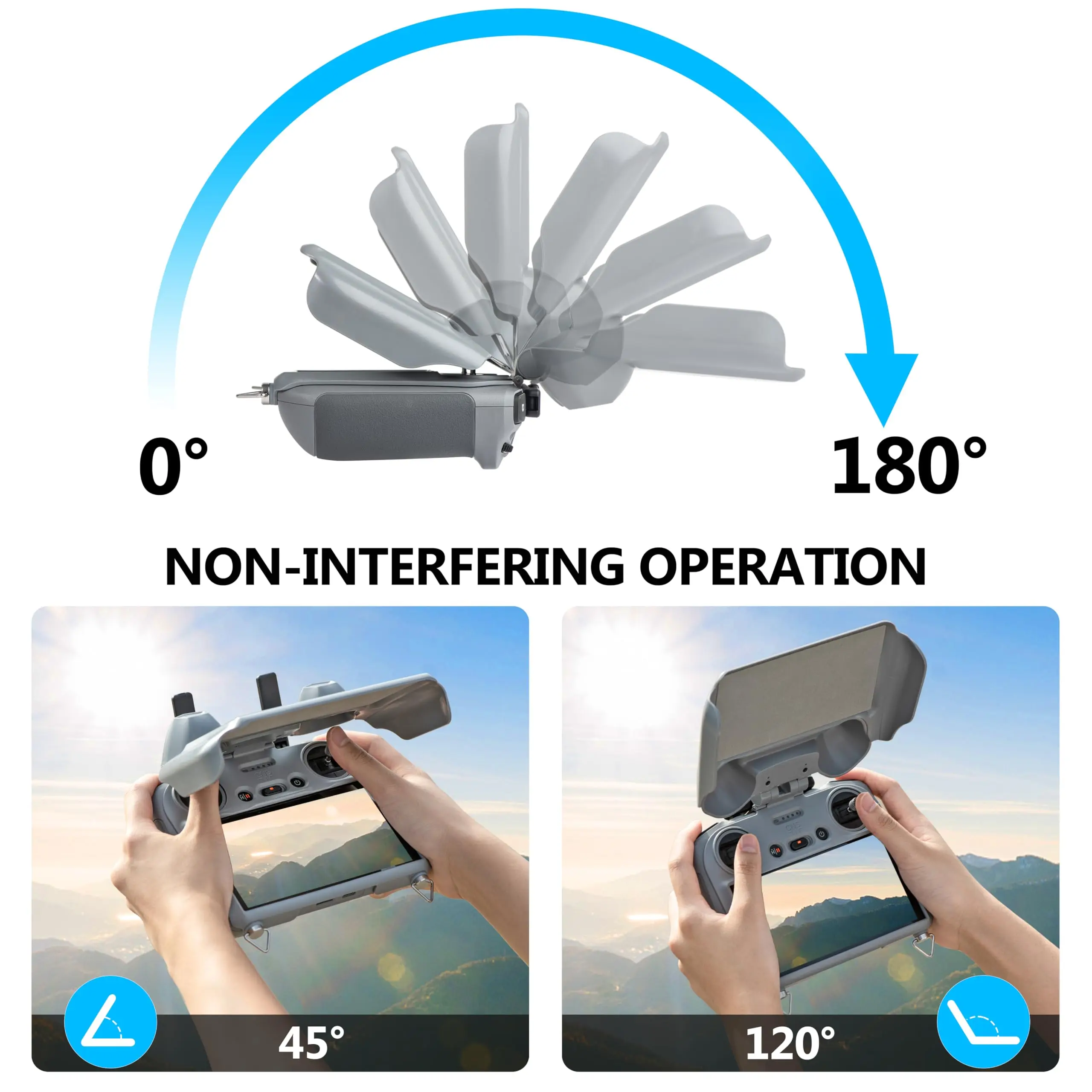Mini 4 Pro Sun Hood for DJI RC 2 Controller 3-IN-1 Sunshade Joysticks Screen Protector for DJI Mini 4 Pro/Air 3S Accessories