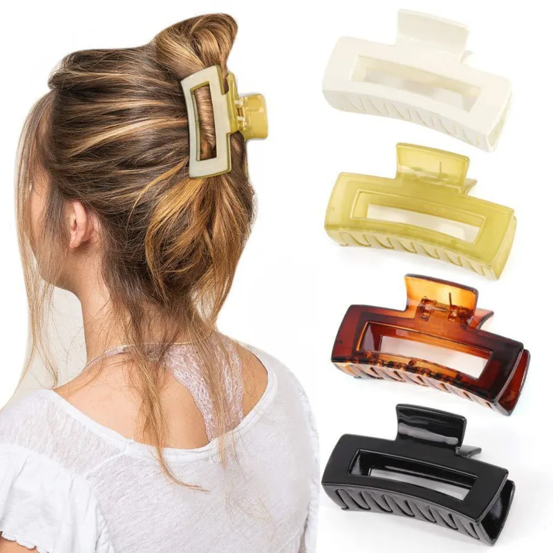Koreanische Frauen Mädchen Acryl Haar Krallen Haar Clips Headwear Große Größe Haarnadeln Krabben Spange Mode Ornament Haar Zubehör