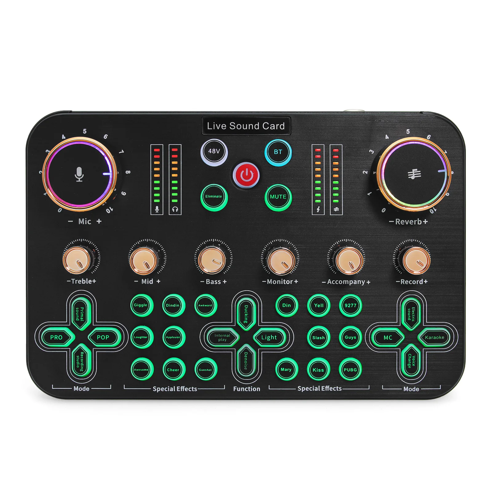 HD BT5.0 무선 48V DJ16 사운드 카드 마이크 가라오케, PC 전화 노래 게임용 라이브 스트리밍, K600 사운드 믹서