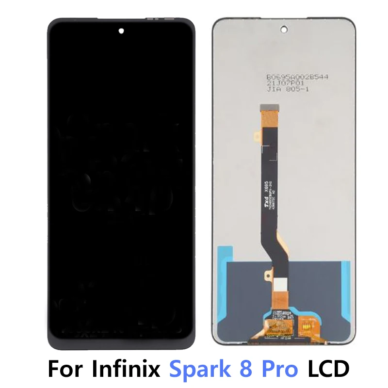 

100% Tested 6.78'' Original Black For Infinix Hot 11s X6812 / Tecno Spark 8 Pro KG8 LCD Display Touch Screen Digitizer Assembly