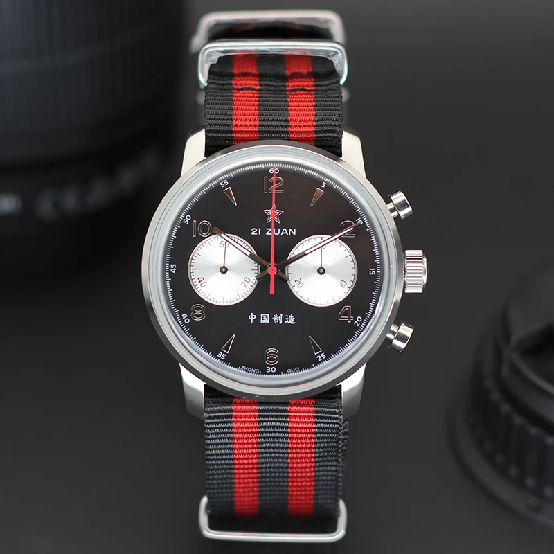 Panda Eyes 42Mm Men 1963 Cronografo Orologio Movimento Pilot Air Force Aviation Sapphire Cronografo Orologi Da Polso Orologio Stella Rossa