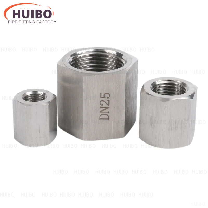 

304 Stainless Steel High Pressure Straight Hexagonal Connector 1/8 1/4 3/8 1/2 3/4 BSP Female Thread Pipe Fittings Adapter