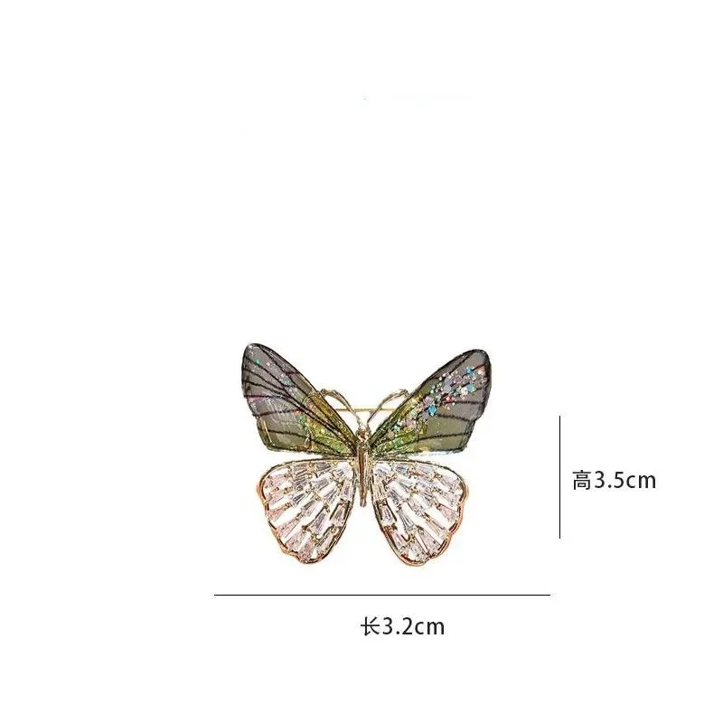 1 Pcs Classic Jewelry Butterfly Brooch Vintage Pin Rhinestone Exquisite Brooch Women Bridal Gift Dress Accessories Elegant Pin