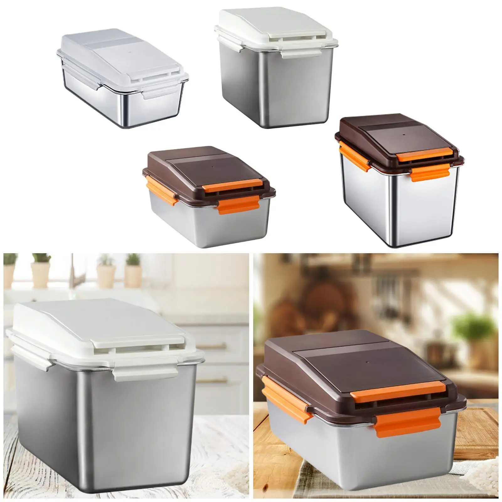 Pet Food Container Household Rice Grain Bucket Stainless Steel Airtight Cereal Pet Food Container Household Rice Grain Bucket Stainless Steel Airtight Cereal